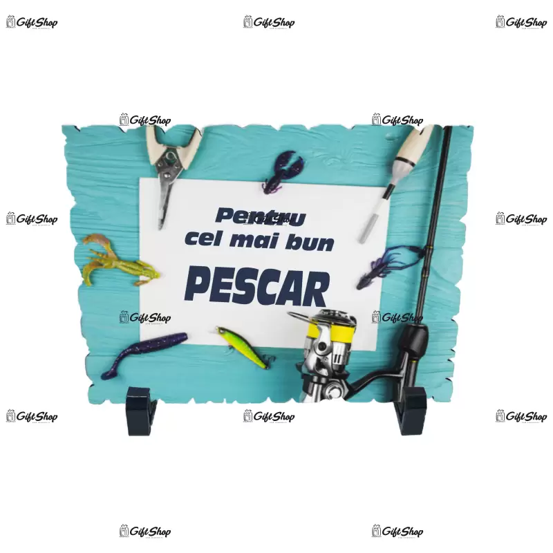 Pentru cel mai bun pescar, placheta cu mesaj, model a